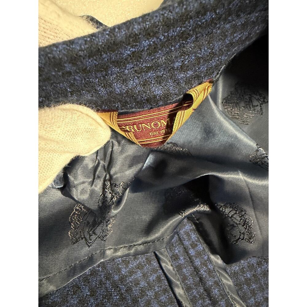 Bruno Magli Blazer Mens 36S Blue Wool Check Two Button Sport Coat Notch Lapel - Picture 10 of 16